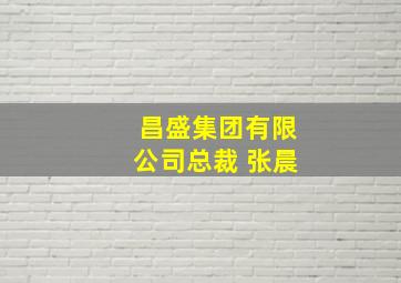 昌盛集团有限公司总裁 张晨